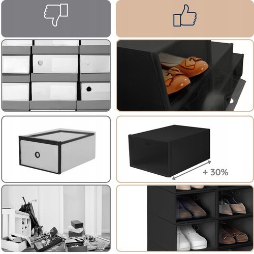 10x Pudełko na buty organizer pojemnik z klapą organizer modułowy na Arena.pl