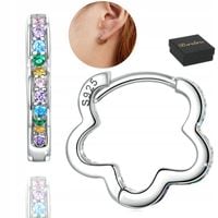 KOLCZYKI Srebrne PRÓBA 925 KOLCZYKI Srebro kwiatki Angielskie Zapiecie