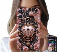 ETUI DO XIAOMI NOTE 13 PRO+ - KOBIECE, MODNE WZORY, KŁÓDKA SERCE RÓŻA