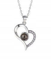 Naszyjnik Wisiorek Serduszko ze Srebra 925 Miłość