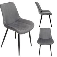 Krzesło tapicerowane welurowe do salonu jadalni velvet loft grafitowe