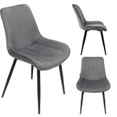 Krzesło tapicerowane welurowe do salonu jadalni velvet loft grafitowe