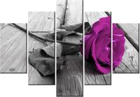 105CM 150CM OBRAZ 5 ELEM WYRAZISTA RÓŻA DRUK