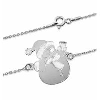 SREBRNA BRANSOLETKA BAŁWANEK CELEBRYTKA ŚWIĄTECZNA SREBRO PRÓBY 925