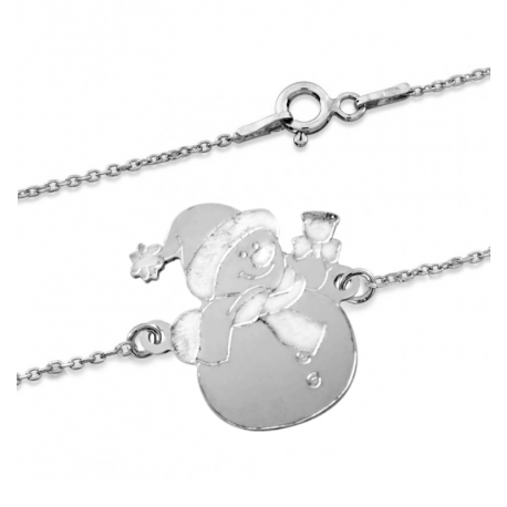 SREBRNA BRANSOLETKA BAŁWANEK CELEBRYTKA ŚWIĄTECZNA SREBRO PRÓBY 925 zdjęcie 1