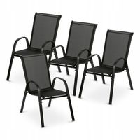 Komplet 4 Krzeseł Na Taras/Ogród | Metalowe, Wodoodporne