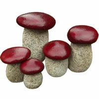 kamienie do ogrodu ozdobne grzyby zestaw 5 sztuk