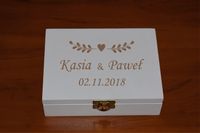 Pudełko na obrączki z grawerem P06