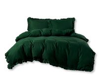 Pościel Z Falbaną 200X220 Butelkowa Zieleń 20184