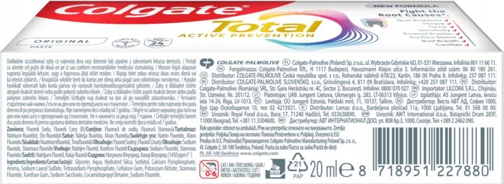 COLGATE TOTAL ORIGINAL PASTA DO ZĘBÓW MULTIOCHRONNA Z FLUOREM 20 ML zdjęcie 4