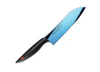 KASUMI Nóż Santoku kuty Titanium dł. 18 cm, niebieski