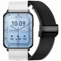 smartwatch gravity biało czarny 2 paski gt17-8