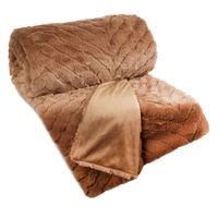 Koc futrzany KATE 150x200 miodowy miękki ciepły i puszysty 3D