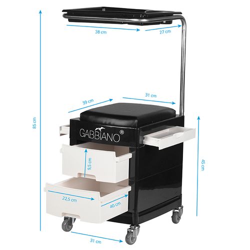 Pomocnik - taboret do pedicure 16 plus czarny/biały na Arena.pl