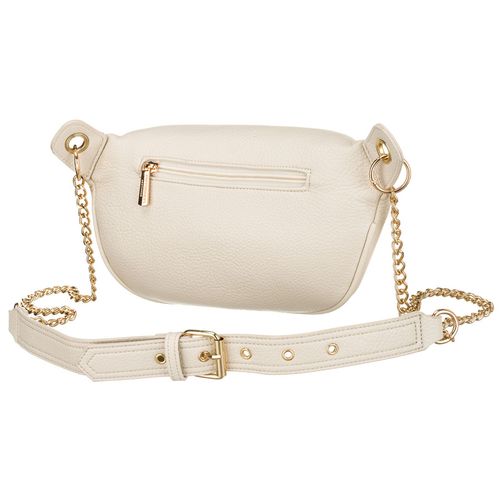 beżowa saszetka damska ze skóry ekologicznej zamykana suwakiem - peterson na Arena.pl