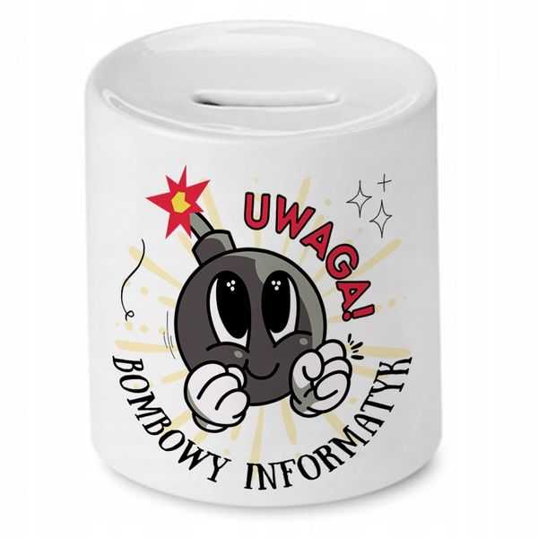 Dla Informatyka Skarbonka Na Urodziny Na Prezent Z Nadrukiem Ze Zdjęciem zdjęcie 1