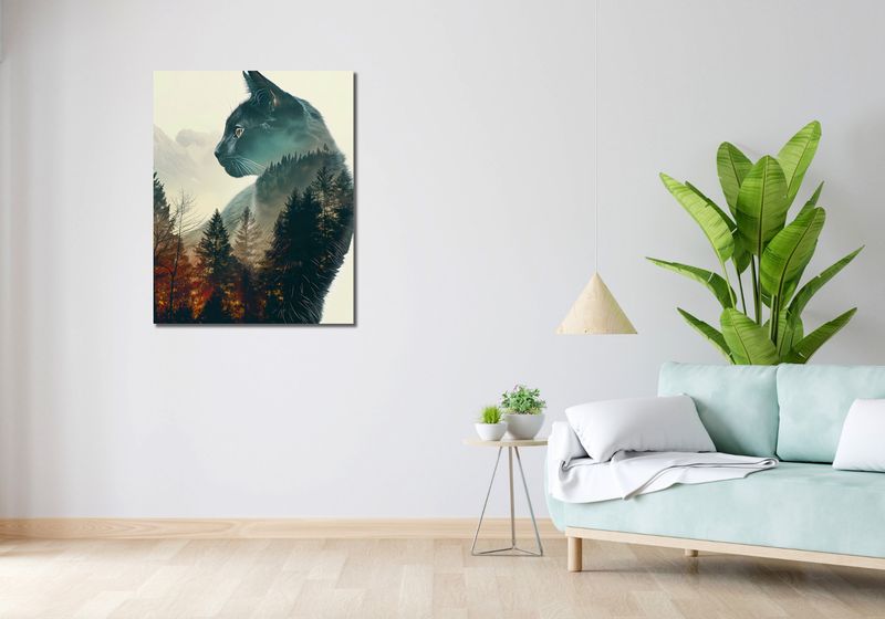 Obraz 70x90cm Koci Duch Lasu zdjęcie 2