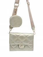 Victoria J. - torebka listonoszka portfelik pikowana złoty VJ-952