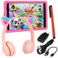 TABLET 8" 4G LTE 4/64GB WiFi GPS HD ANDROID ZESTAW SŁUCHAWKI ETUI RYSIK
