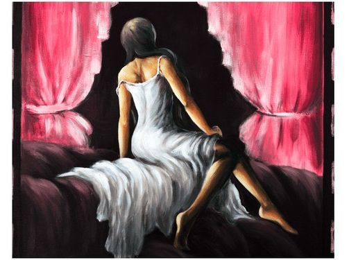 40X50CM PIĘKNA DZIEWCZYNA CZERWIENI OBRAZ na Arena.pl