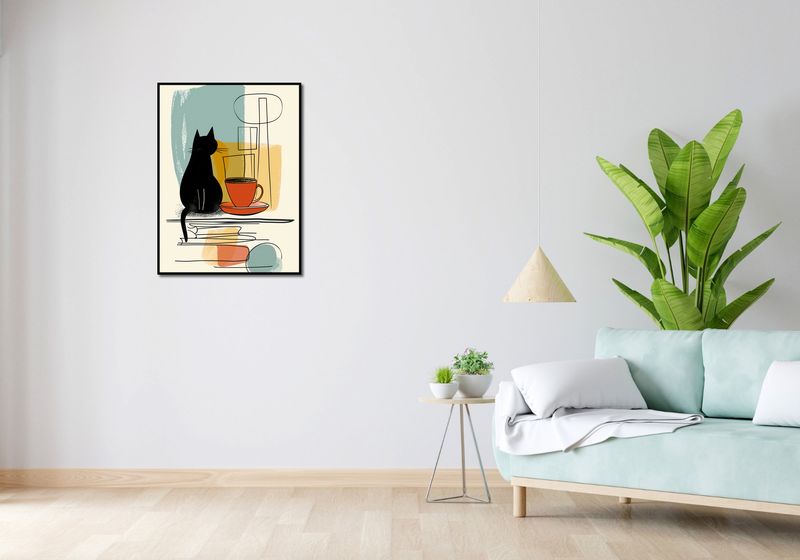 Plakat 60x80cm Kot i Kawa zdjęcie 4