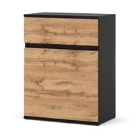 Komoda nowoczesna szuflada 60cm do salonu młodzieżowa czarny dąb wotan