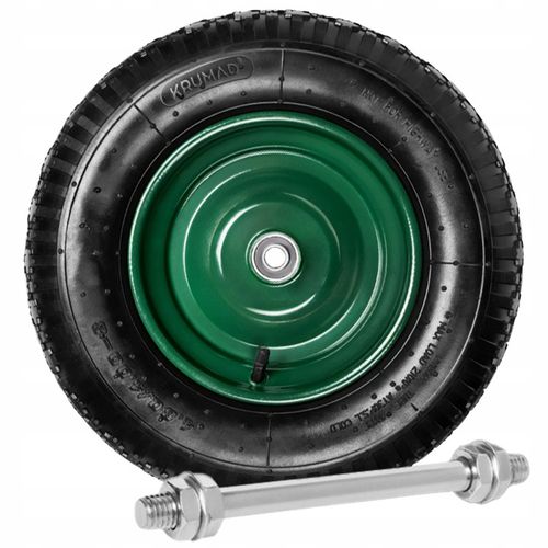 KOŁO KÓŁKO DO TACZKI TACZEK MOCNE Z DĘTKĄ POMPOWANE 4.80/4.00-8 + OŚKA na Arena.pl