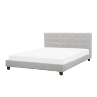 Łóżko tapicerowane 180 x 200 cm jasnoszare LA ROCHELLE