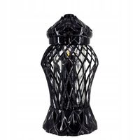 Znicz Glamour Duży 30cm nowoczesny wzór kratka czarny Caro