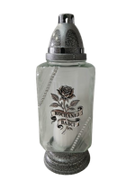 Znicz całoroczny Kochanej Babci srebrny 31 cm