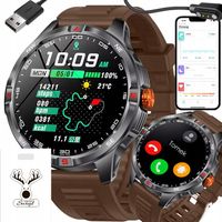 Męski smartwatch rozmowy mocna bateria kompas duży wyświetlacz zdrowie