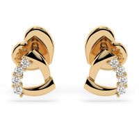 kolczyki z żółtego srebra 925 z diamentem (brylantem) 0,05 ct lab