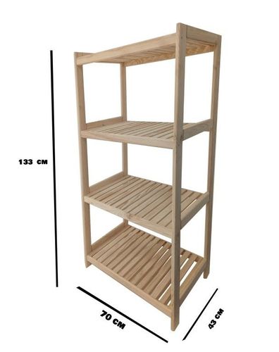 Drewniany regał z 4 półkami, 133 x 70 x 43 cm na Arena.pl