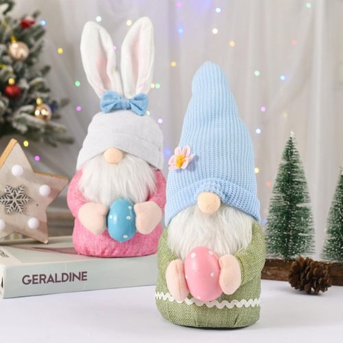 Wielkanocne skrzaty zestaw 2 pluszowych krasnali dekoracja świąteczna na Arena.pl