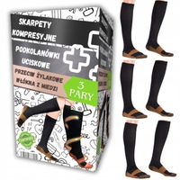 3X SKARPETY UCISKOWE NA ŻYLAKI SKARPETKI Z MIEDZIANYMI WŁÓKNAMI MOCNE