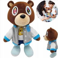 BEAR MASCOT KANYE DROPOUT BEAR PLUSH BRĄZOWY 25CM MIĘKKI WYGODNY