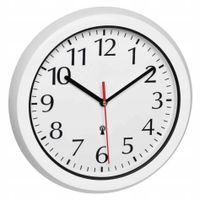 Zegar ścienny sterowany radiowo BIAŁY 30cm do wilgotnych pomieszczeń DCF77