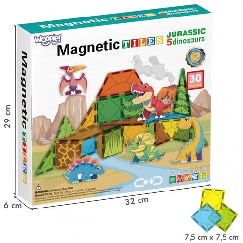 WOOPIE Magnetyczne Klocki Konstrukcyjne 7,5 cm Dino 30 el. na Arena.pl