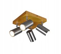 2X Lampa Sufitowa Reflektor Spot Drewno Nikiel 4xGU10 Ruchoma