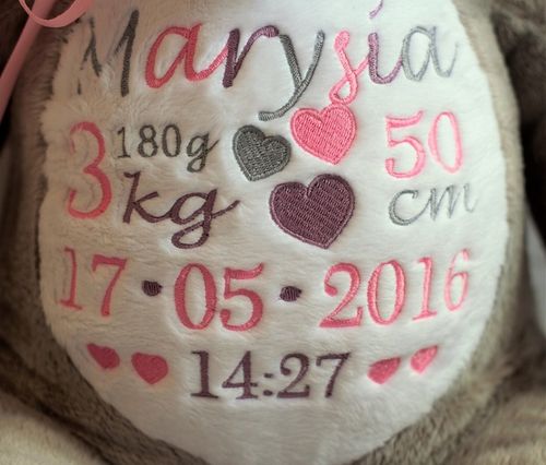 MIŚ PLUSZOWY DUŻY PREZENT CHRZEST HAFT METRYCZKA na Arena.pl