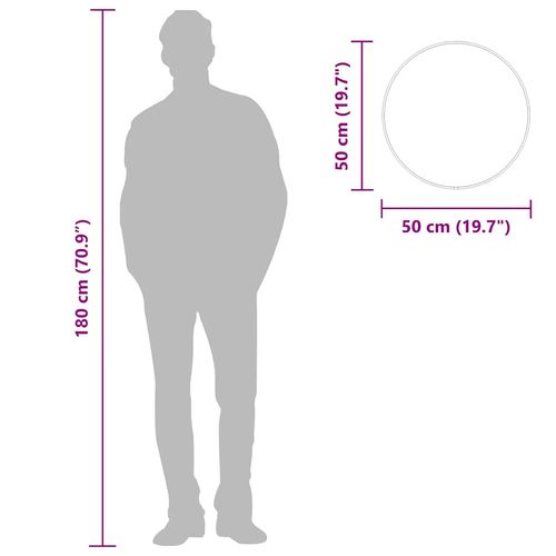 Lustro ścienne, srebrne, Ø 50 cm, okrągłe na Arena.pl