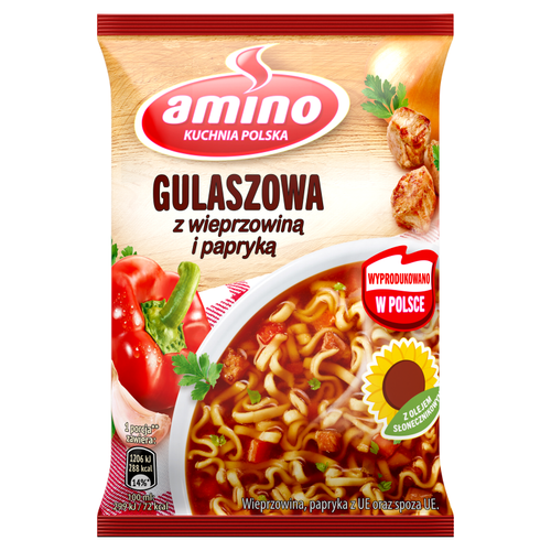 Amino Zupa błyskawiczna gulaszowa z wieprzowiną i papryką 59 g na Arena.pl