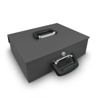 12789 Ciemno-szara kasetka do przechowywania bilonu na klucz 35cm XXL