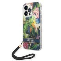 guess guohcp14lhflsb iphone 14 pro 6,1 niebieski/blue hardcase flower