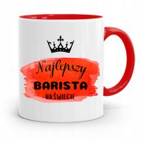 Dla Baristy Baristki Kawiarki Kubek Czerwony Z Nadrukiem Ze Zdjęciem