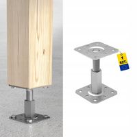 PODSTAWA SŁUPA REGULOWANA 100X100X100-150 MM KOTWA GWINTOWANA OCYNK