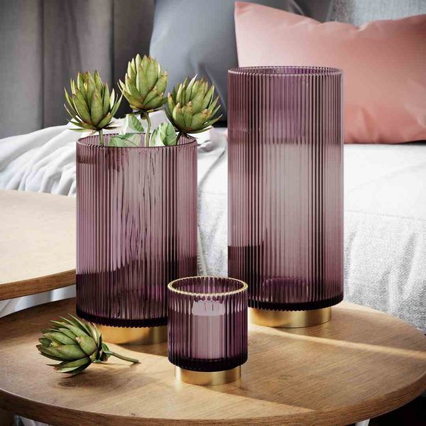 CANDLEHOLDER/AH/POMPEY/MAUVE/ 7X8 zdjęcie 3