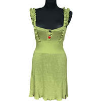 Sukienka Przed Kolano Wełna Akryl Zielony Rozmiar S Stylowa na Lato