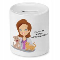 Skarbonka Dla Weterynarza Zaufaj Mi! Prezent Z Nadrukiem Ze Zdjęciem