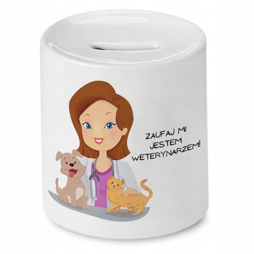 Skarbonka Dla Weterynarza Zaufaj Mi! Prezent Z Nadrukiem Ze Zdjęciem na Arena.pl